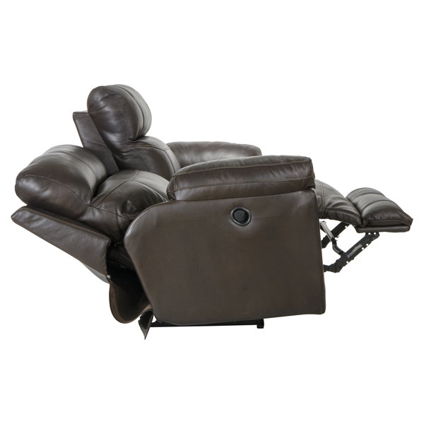Wade Logan® Alonii 90.5" Leather Match Pillow Top Arm Reclining Sofa